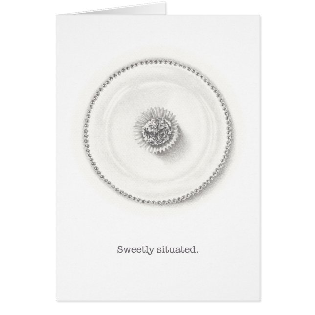 Cartão Trufa sobre a ilustração do lápis de placa (Frente)