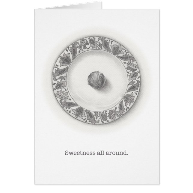 Cartão Trufa sobre a ilustração do lápis de placa (Frente)