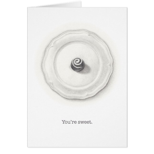 Cartão Trufa sobre a ilustração do lápis de placa (Frente)