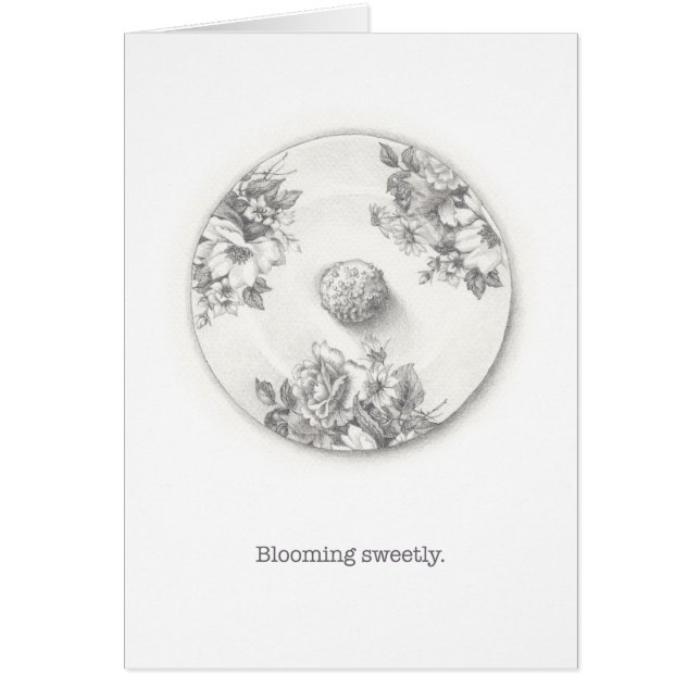 Cartão Trufa sobre a ilustração do lápis de placa (Frente)