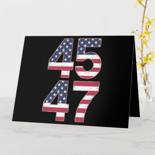 Cartão Trump 2024 45 47 Vintage (Flor Amarela)