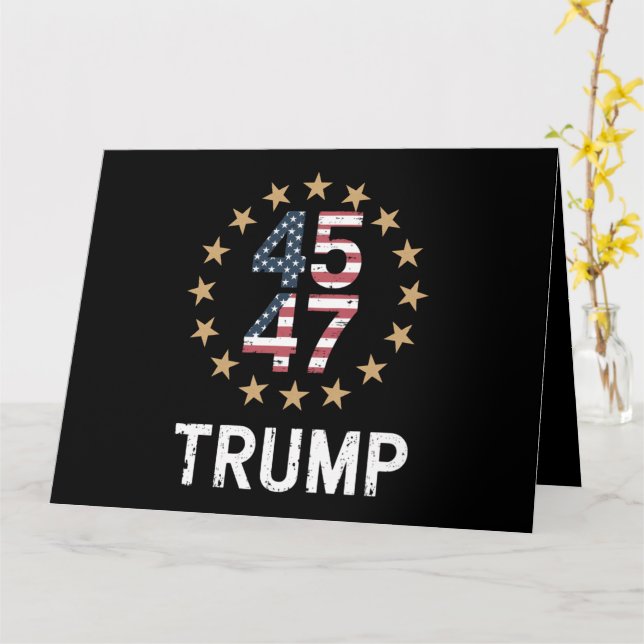 Cartão Trump 2024 Flag Take America Back Trump 45 47 (Flor Amarela)