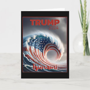 Cartão Trump 2024 Onda Vermelha Tsunami EUA Eleição Votaç