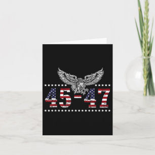 Cartão Trump 2024, Presidente 45 E 47, Bandeira Americana