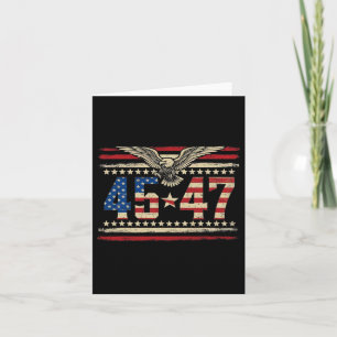 Cartão Trump 2024, Presidente 45 E 47, Bandeira Americana