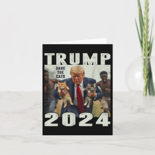Cartão Trump 2024 Salve Os Gatos Dizendo Debate