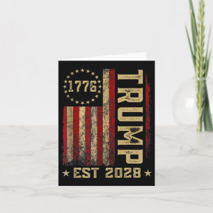 Cartão Trump 2028 Vote Donald Trump América Flag Vinta