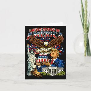 Cartão Trump 250º aniversário da américa 250 anos 4 de