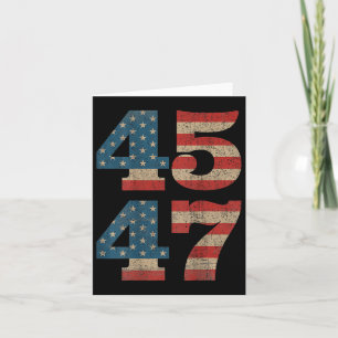 Cartão Trump 45 47 Vintage American Flag Retro 4547