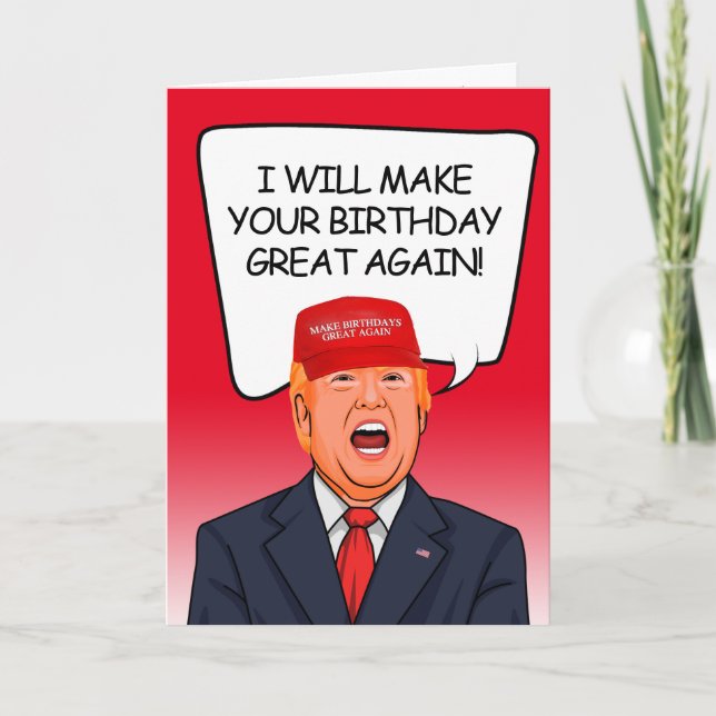 Cartão Trump Birthday - Farei seu excelente de aniversári (Frente)
