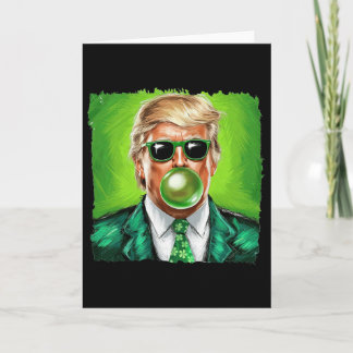 Cartão Trump Blowing Bubble Gum St. Patrick's Day Green S