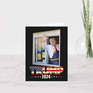 Cartão Trump Com Trabalhador Do Mc Donald Vota Em Trump