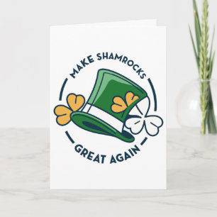 Cartão Trump Dia de São Patrício - Faça Shamrocks Grande