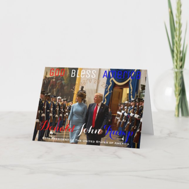 Cartão Trump e Melania Forças Armadas Conjuntas, Guarda d (Frente)