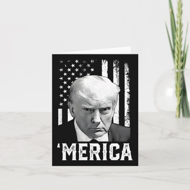 Cartão Trump Feliz 4 de Julho Presentes da Bandeira Ameri (Frente)