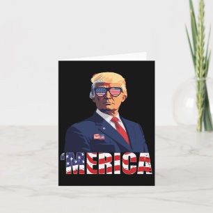 Cartão Trump Feliz 4 de Julho Trump Bandeira Americana 1 