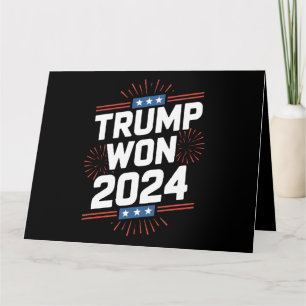Cartão Trump Ganhou 2024 Presidente 47 Da Casa Branca