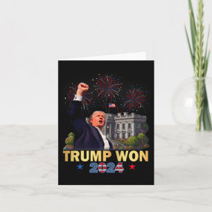 Cartão Trump Ganhou 2024 Presidente 47 Da Casa Branca Don