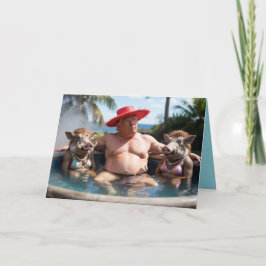 Cartão Trump Hot Tub Greeting Card