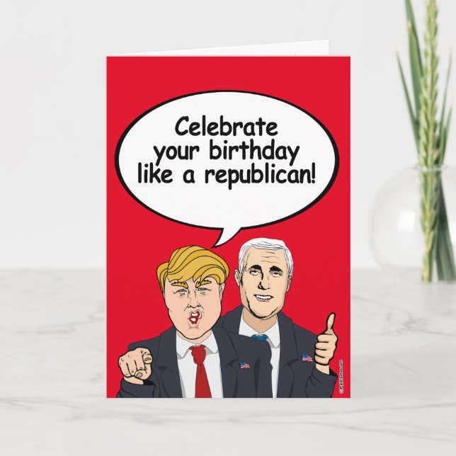 Cartão Trump Pence Birthday Card - Celebrate your birthda (Frente)