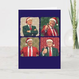Cartão Trump Pop Art Christmas Card Custom Message MAGA