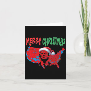 Cartão Trump Red Election Map Merry Christmas Trump Winne