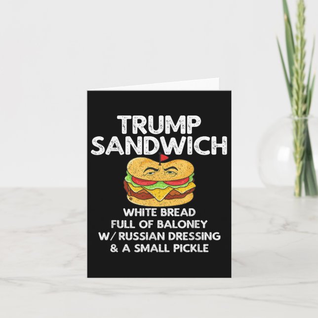 Cartão Trump Sandwich Anti-trump Vintage (Frente)
