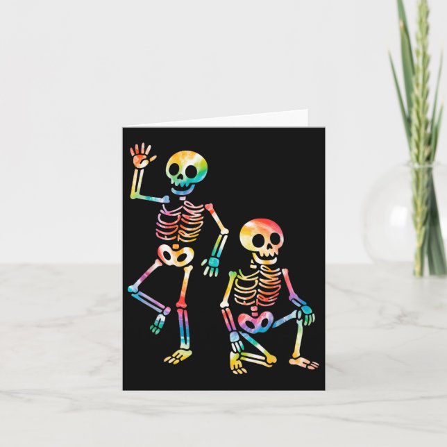 Cartão Trump Skeleton de Dia de as Bruxas engraçado (Frente)