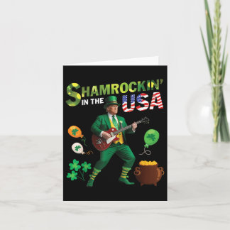 Cartão Trump Tocando Shamrockin De Violão No Santo P Dos 