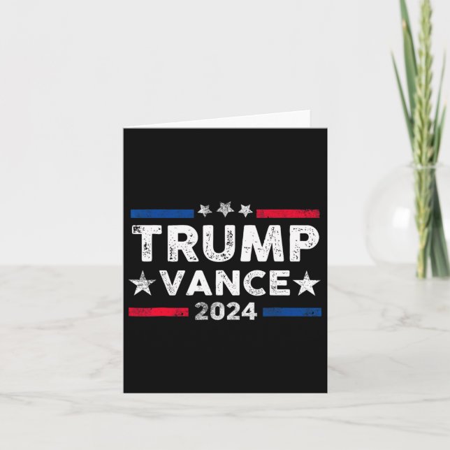 Cartão Trump Vance 2024 Presidente Trump Apoiador Re-elec (Frente)