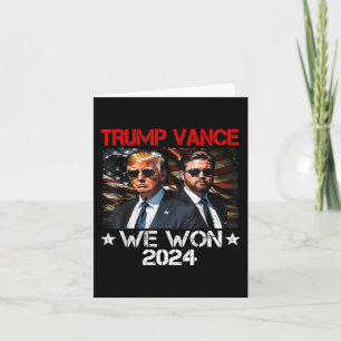 Cartão Trump Vance Ganhamos o Dia da Inauguração 2025 47º