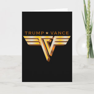 Cartão Trump Vance Tv Rocker Logotipo Dourado Vintage Tru