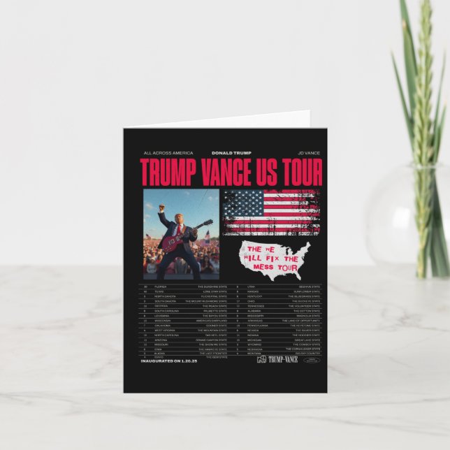 Cartão Trump Vance Us Tour (Frente)