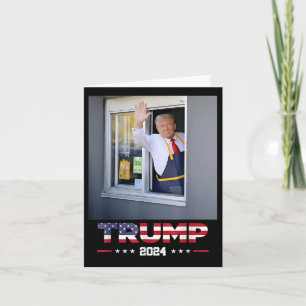 Cartão Trump Works Drive-thru Trump Servindo Fries france