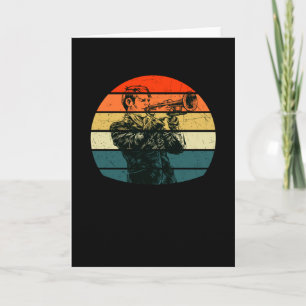 Cartão Trumpet Player Musician Blaskapelle Jazz Retro