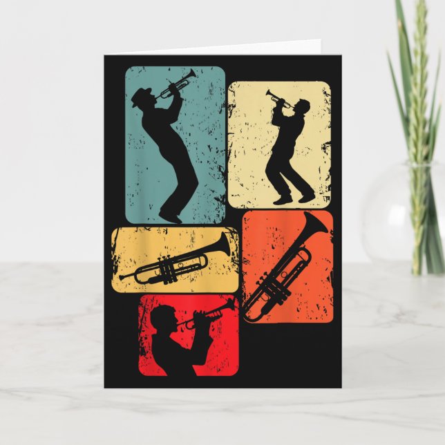Cartão Trumpet Trumpeter Jazz Musician Boys Men  (Frente)