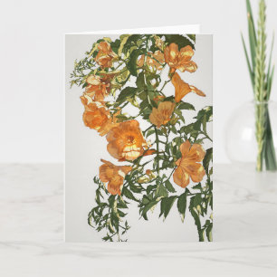 Cartão Trumpet Vine Watercolor