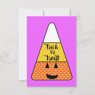 Cartão Truque de Milho Puro ou Trate o Halloween