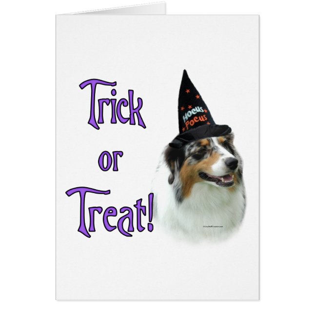 Cartão Truque de Pastor Australiano (Frente)