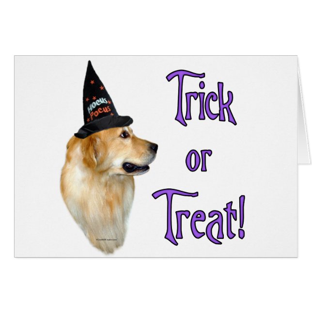 Cartão Truque do ouro Retriever (Frente Horizontal)