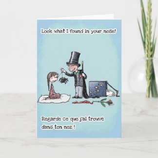 Cartão Truque mágico para crianças - Francês Inglês