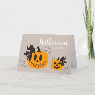 Cartão Truque Moderno De Halloween Ou Tratar Abóboras Cu