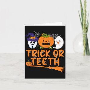 Cartão Truque Ou Dente Engraçado Dentista Halloween Denta