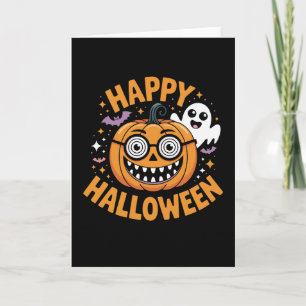 Cartão Truque Ou Tratar Abóbora Feliz Halloween