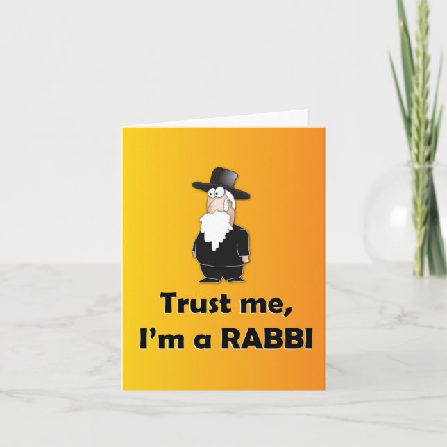 Cartão Trust me I'm a rabbi - Funny jewish humor (Frente)