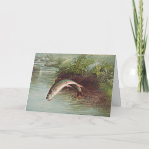 Cartão Truta de Brook Pulseante por S.A. Kilbourne Peixe 