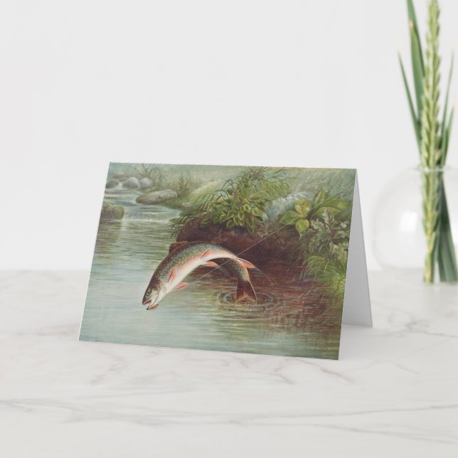 Cartão Truta de Brook Pulseante por S.A. Kilbourne Peixe  (Frente)