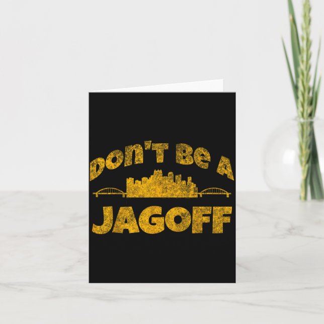 Cartão Ttsburgh Jagoff Yinz Funny Yinzer Steel City 412 H (Frente)
