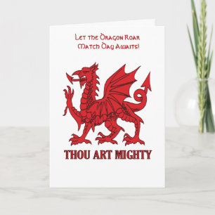 Cartão Tu És Poderoso Dragão Vermelho Rugby Galês