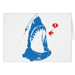 Cartão Tubarão com fome
